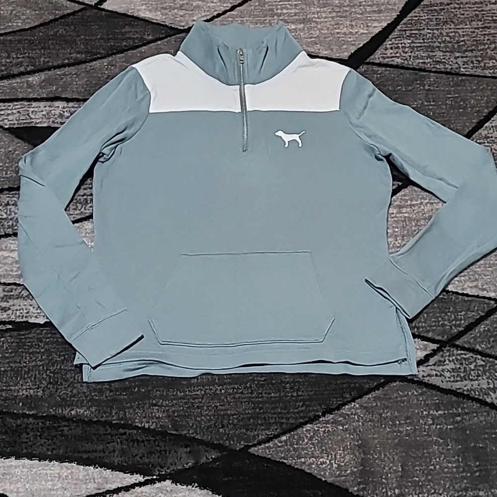 VS PINK 2016 CAMPUS QUARTER-ZIP SHIRT